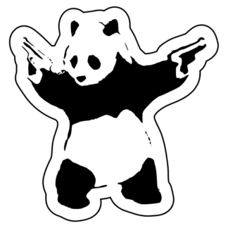 Guns Out Panda Sticker (Black)